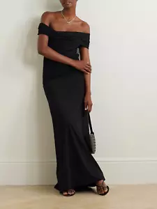 NWT $390 RÓHE Off-the-shoulder ruched stretch-jersey maxi dress 40 8 - Picture 1 of 10