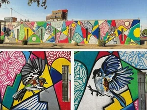Postcard NM Albuquerque Copper Building Mural by P. Cloudface Burnham 2018 MINT - Picture 1 of 2