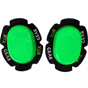 RTX GREEN Smooth TPU Durable Mold Motorcycle Suit Trouser Pant Knee Slider Pucks - Picture 1 of 2