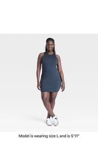 Women's Knit Racerback Active Dress - All In Motion™ Navy Blue L - Picture 1 of 8