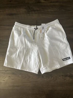 Timberland Pantalones Cortos Para Hombre Talla XXL 9” Calce Relajado Algodón Orgánico Sudor Nuevo Blanco Foto 1 de 4