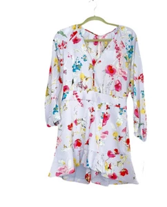 NWT Women's $139 Rachel Roy Floral Romper Jumpsuit Romper Morning Blue Combo 2 - Picture 1 of 6