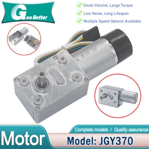 DC 6-24V JGY370 Metal Gearbox Turbo Worm Speed Reduction Gear Motor With Encoder - Picture 1 of 14