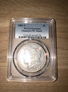 1881 -S Morgan Silber Dollar 90% Silber echt und gereinigt - Bild 1 von 5