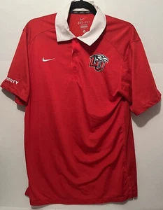 Nike Dri-Fit Liberty Univerty Flames Polo ASUN Red Shirt Football Men’s Size M - Picture 1 of 7