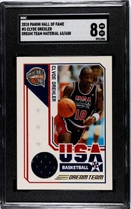 2010 Panini Hall Of Fame #3 Clyde Drexler Dream Team USA Material 63/650 SGC 8 - Picture 1 of 2
