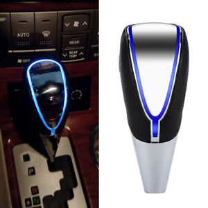 Auto Gear Shift Knob Blue LED Light Color Touch Activated Sensor USB Charge Blue