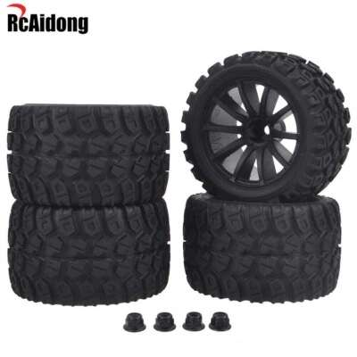 4Pcs Gummireifen Radreifen Mit Schaum Für Traxxas 1/16 E-Revo VXL Truck RC Auto - Bild 1 von 4