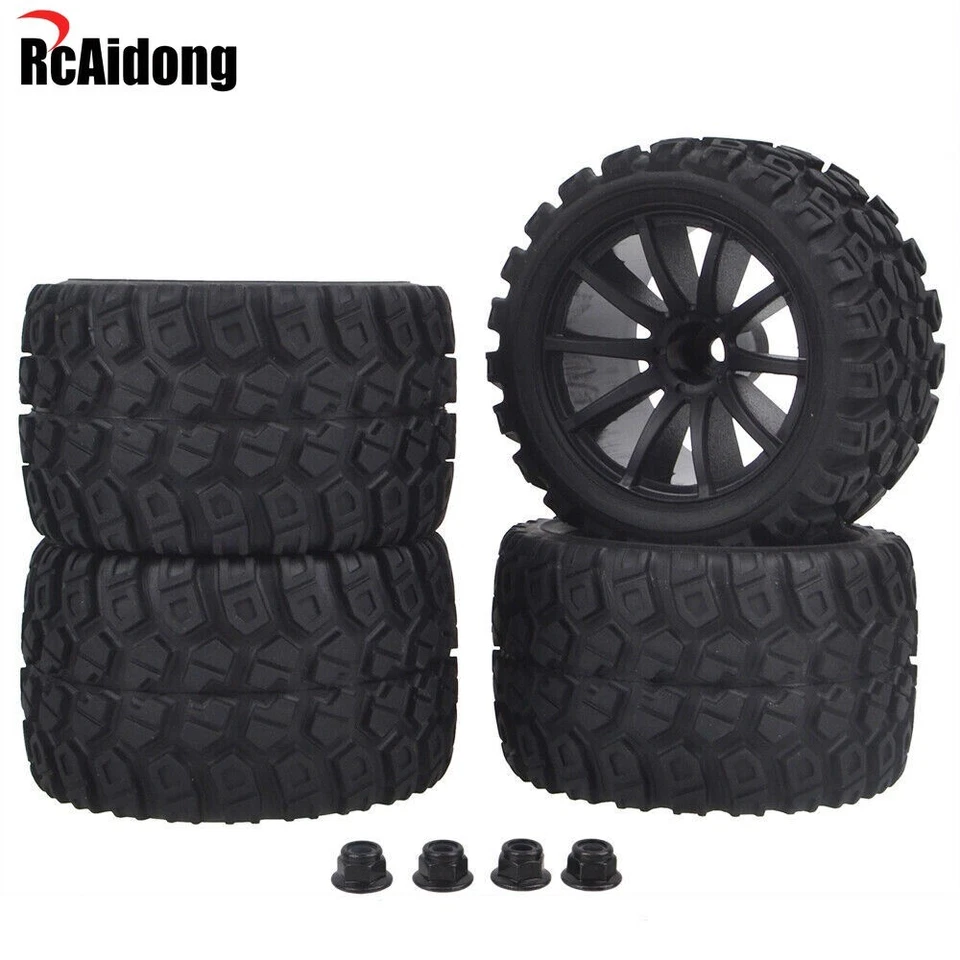 4Pcs Gummireifen Radreifen Mit Schaum Für Traxxas 1/16 E-Revo VXL Truck RC Auto - Bild 1 von 4