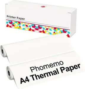 Papel de impresora térmica Phomemo Original M08F/M832/M833 A4 2 rollos, 210x297 mm x 6,5 m - Imagen 1 de 6
