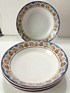 Oneida Sakura Debbie Mumm Snow Angel Village set of 4 soup,salad,dessert bowls - Picture 1 of 6