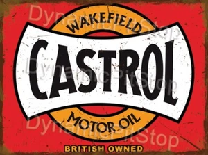Castrol Motor Oil Rustic Tin Metal Sign Man cave Garage Workshop Australian made - Picture 1 of 1