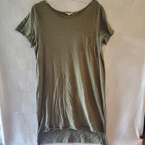 Nation LTD Dress Damen T-Shirt-Kleid mit großen Taschen olivgrün gestreift Baumwolle - Bild 1 von 9