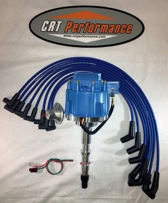 AMC/JEEP 1967-90 290,304,343,360,390,401 HEI DISTRIBUTOR & BLUE USA Plug Wires  - Image 1 of 4