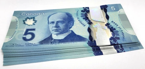 Canadian Uncirculated $5 Bill - 2013 - INL Prefix - Lane/Macklem Cover