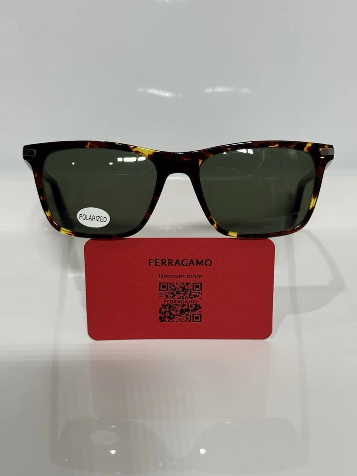 Gafas de sol Salvatore Ferragamo retro acetato tortuga personalizadas polarizadas G15 verdes Foto 1 de 4