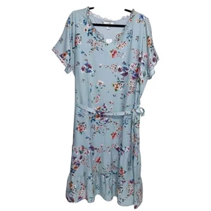 CJ Banks Dress Womens 1X (16-18W) Floral Tiered Cottagecore Boho Feminine NWT - Picture 1 of 15
