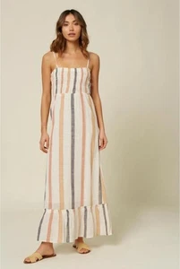 O'Neill Women's 100% Cotton Gauze Boho Striped Maxi Dress. Size Small - Picture 1 of 9