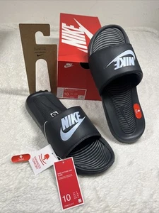 Nike Victori One Slide Black Blue Flip Flops Sandals New In Box - Picture 1 of 5