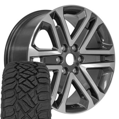 OEM Wheels FR64 20x8.5 Gunmetal Wheels & 275/55R20 R/T Tires Set 6X135 44ET - Image 1 of 4