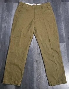 Levis EZ Chino XX Twill Pant Men L Olive Green Elastic Waist Drawstring Stretch - Picture 1 of 15