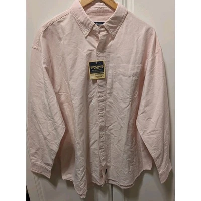 Винтажная мужская рубашка Steve & Barry's размер LG розовая с длинным рукавом на пуговицах свободного покроя новая с ценниками - Изображение 1 из 4