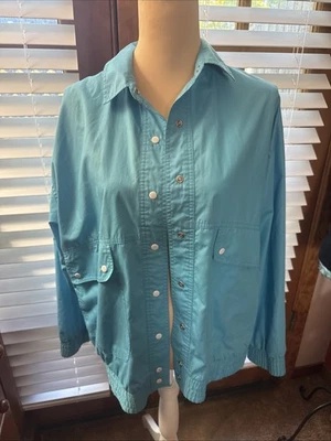 Koret Vintage Windbreaker Outer Pockets Snap Button Close Womens Lg - Image 1 of 4