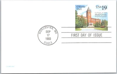 US FDC Scott #UX171 19c O'Kane Hall College of the Holy Cross Postal Card c1993 - Image 1 of 3