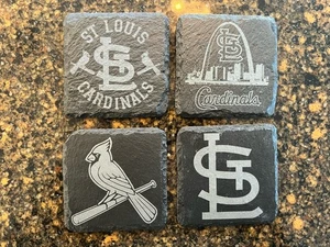 St. Louis Cardinals Untersetzer Set - 4er Set - Individuelle Schiefer Untersetzer - Bild 1 von 7
