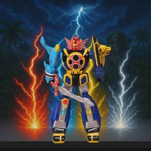 Figura de acción Power Rangers Wild Force Megazord Bandai 2002 con espada de colección - Imagen 1 de 8