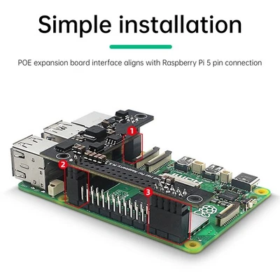 Carte d'extension POE Dédiée Raspberry Pi5 Module Radiateur Isolé 5 V 4 5 A - Photo 1/4