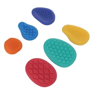 6 Pcs Textured Sensory Stones Silicone Different Patterns Soft Touch Sensory FAD - Picture 1 of 24