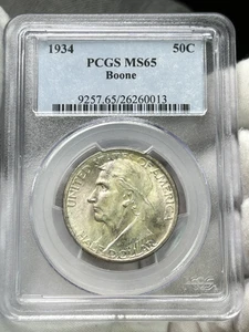 1934-P Daniel Boone .50C Classic Commemorative Half Dollar PCGS MS65 Silver Coin - Picture 1 of 5