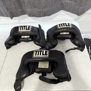 3 Lot Title Boxing Hi-Performance Sparring Headgear - Black (L) - Picture 1 of 6
