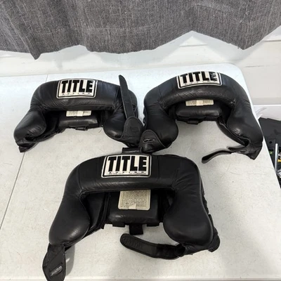 3 Lot Title Boxing Hi-Performance Sparring Headgear - Black (L) - Image 1 of 4