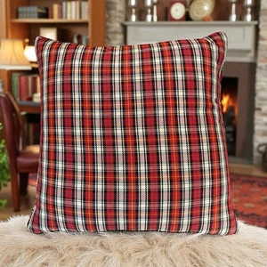 Lauren Ralph Lauren Tartan Plaid Feather Throw Pillow Decor 20x20 Zip Cover EUC - Picture 1 of 9