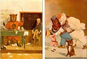 2~4X6 1984 Repro Postcards ROOSEVELT BEARS~Seymour Eaton SCHOOL & BUSTER BROWN - Picture 1 of 5
