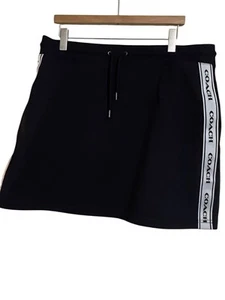 Coach Navy /White A-Line Logo Mini Skirt Pull On Drawstring XL - Picture 1 of 9