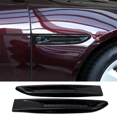 Gloss Black ABS Side Fender Air Vent Outlet Trim for Jaguar F-PACE XE XEL XF XFL - Image 1 of 4