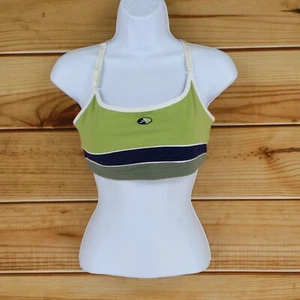 Hanes Sport Racerback Sports Bra Womens Size XL Green Striped Adjustable Straps - Picture 1 of 6