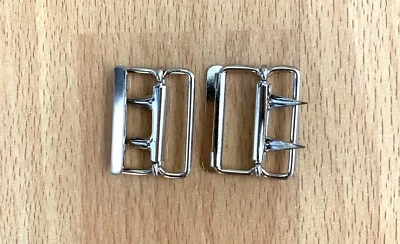 6pcs Rectangular Metal Buckle with Slider Teeth Adjuster Belt DIY 25mm - Image 1 of 3