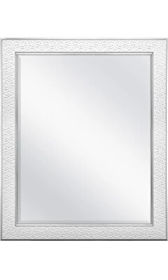 Espejo de pared grande MCS Nordic Blossom, rectángulo moderno 27 x 33 pulgadas, blanco  Foto 1 de 4