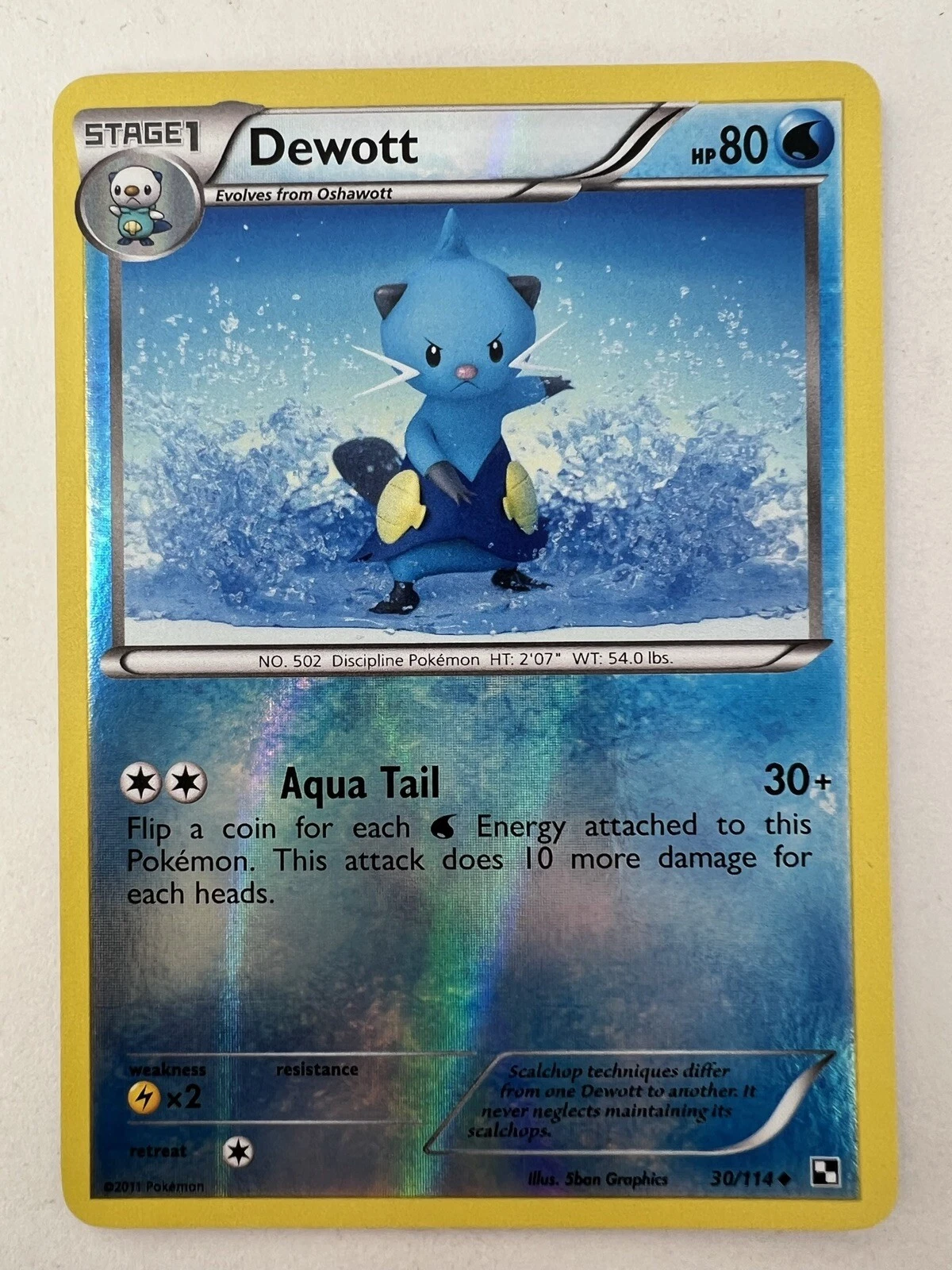 Pokemon TCG Black And White Base Set Dewott Reverse Holo 30/114