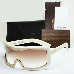 Tom Ford Sunglasses Olga Sunglasses Shield Ski Large Cream White TF 305 25F - Picture 1 of 12