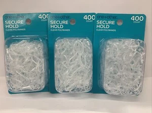 3-PACK Of CVS One+other , 400 Counts Clear Polybands Secure Hold New/ Sealed - Picture 1 of 2