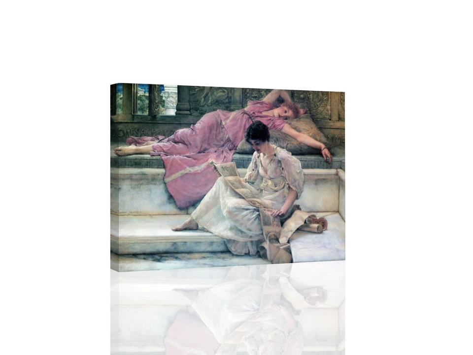The Favourite Poet - Alma Tadema - Canvas or Print Wall Art - Image 1 of 2