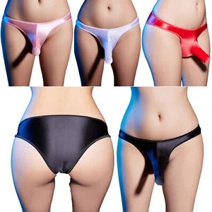 Men Swim Thong G-Strings Glossy Underwear Bulge Pouch Sport String Bikini T-Back - Picture 1 of 51