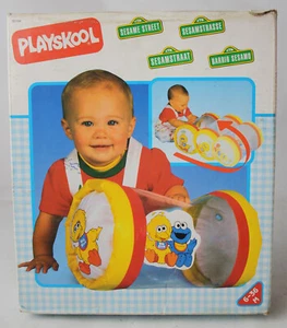 VINTAGE 1991 SESAME STREET ROLLBACK PALS COOKIE MONSTER BIG BIRD PLAYSKOOL NEW ! - Picture 1 of 8