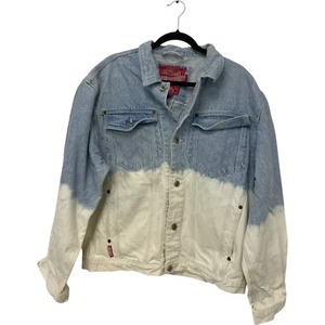 Unionbay Trucker Jacket Womens Small Blue Revolution Denim Tie Dye Ombré - Picture 1 of 9
