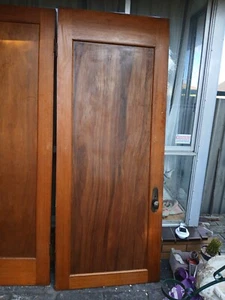 1 Antique Reclaimed Internal Door From 1920's With Handles & Hinges - Picture 1 of 9